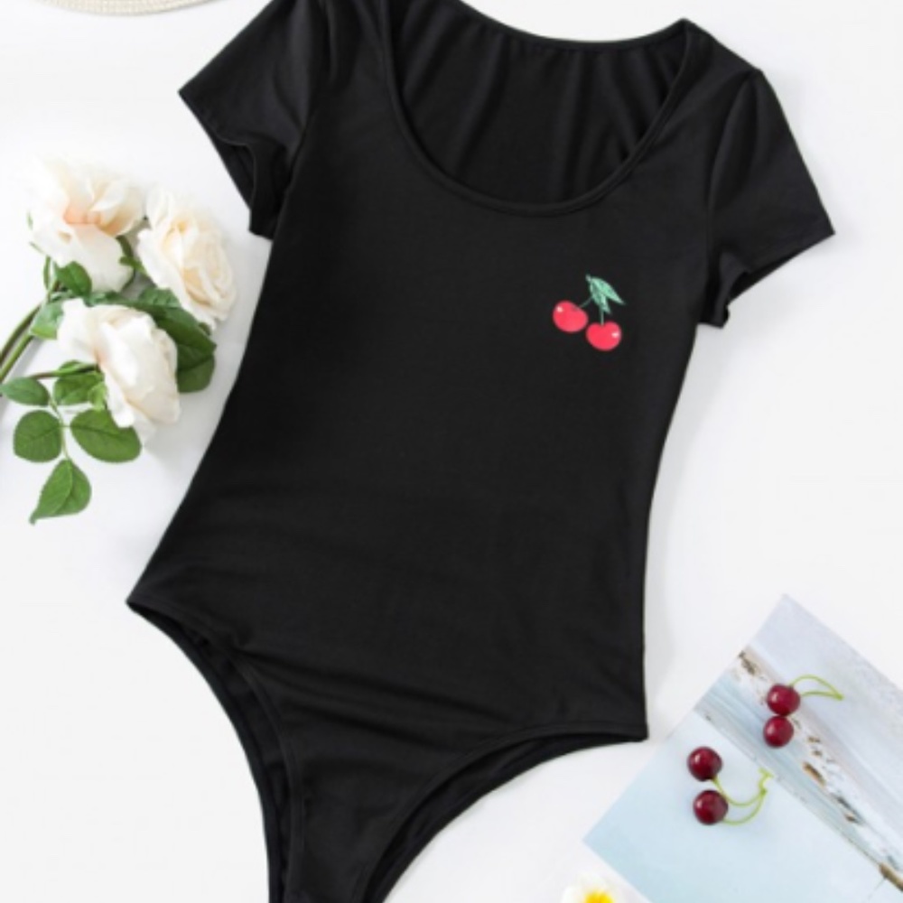 New Zaful Cherry Short Sleeve Bodysuit